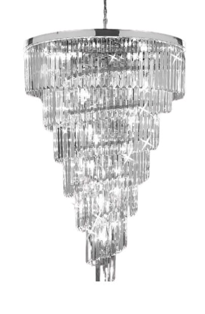 Quartz spiral chrom- żyrandol kryształowy do antresoli i wysokich repreazentacyjnych wnętrz, wysokośc 135 cm., kryształy.jpg