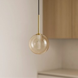 Pojedyncza lampa wiszaca Galaxy, klosz pojedynczy szklana kula, kolor miodowy- bursztyn,.jpg