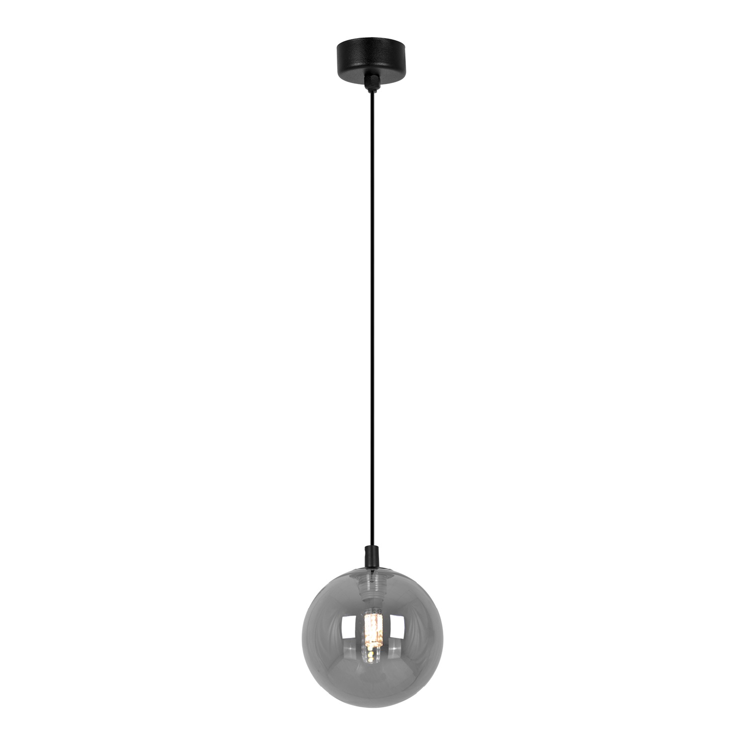 Pojedyncza lampa wiszaca Dori, klosz pojedynczy szklana kula, kolor grafitowy, żarówka G9.jpg
