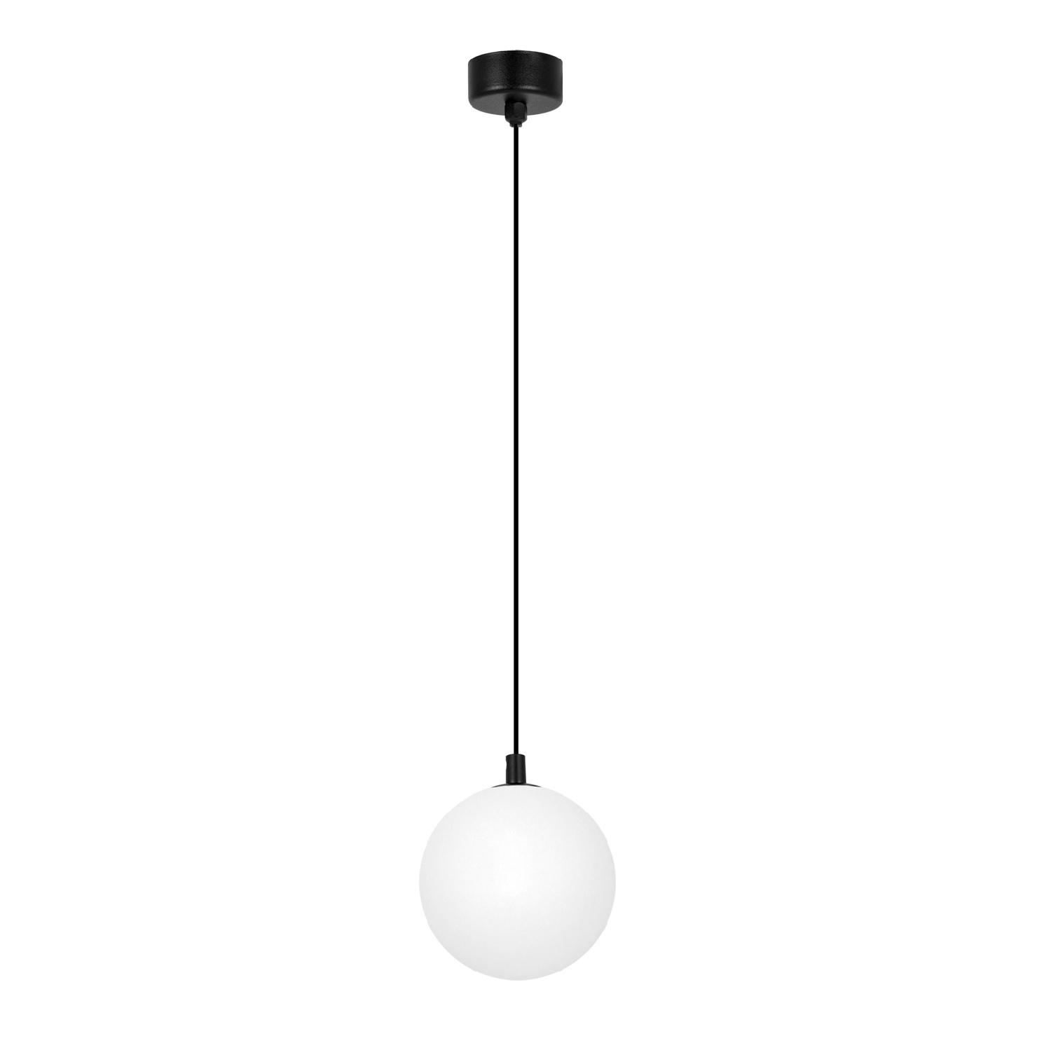 Pojedyncza lampa wiszaca Aspen, klosz pojedynczy szklana kula, kolor biały mleczny, żarówka G9.jpg