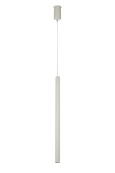Lampa wisząca pojedyncza Sopel  szary-beż – elegancja w minimalistycznej formie podłużnej rurki 50cm długości.jpg