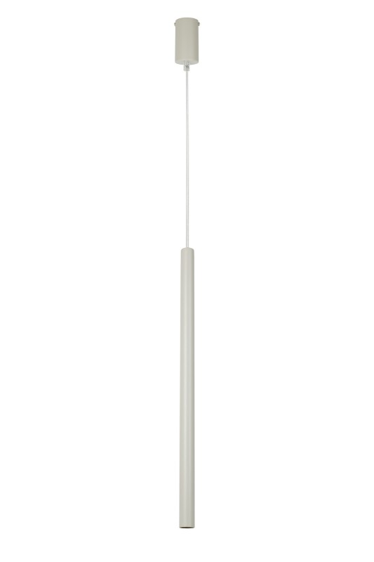 Lampa wisząca pojedyncza Sopel  szary-beż – elegancja w minimalistycznej formie podłużnej rurki 50cm długości.jpg