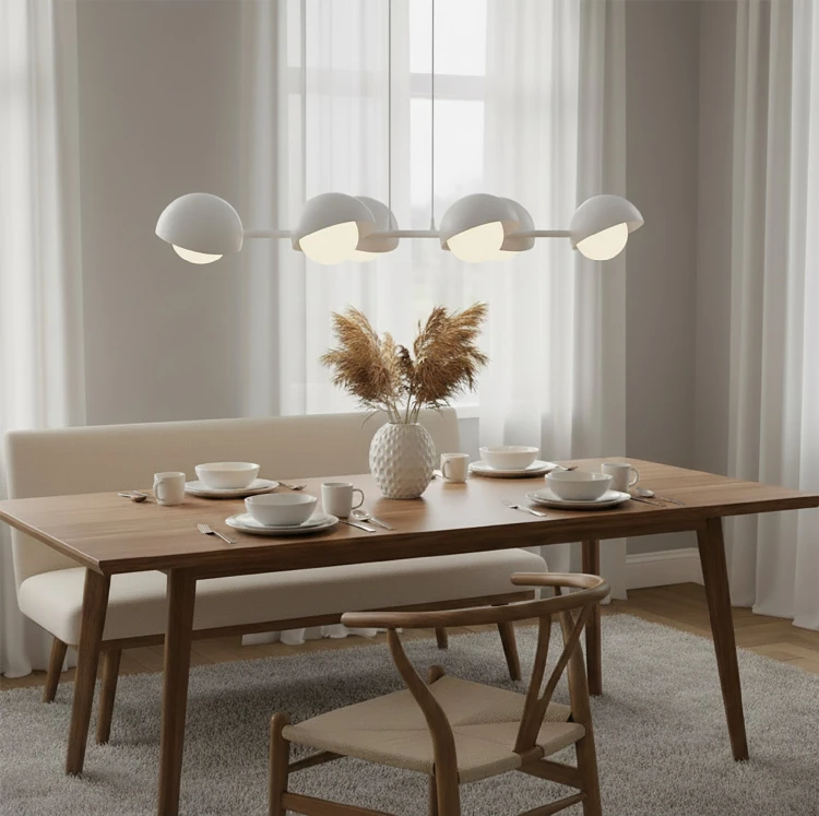 Nowoczesna biała lampa wisząca nad stolik kawowy w salonie Boom 6.jpg