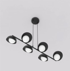 Młodzieżowa czarna lampa wisząca Boom 6 do nowoczesnej sypialni.jpg