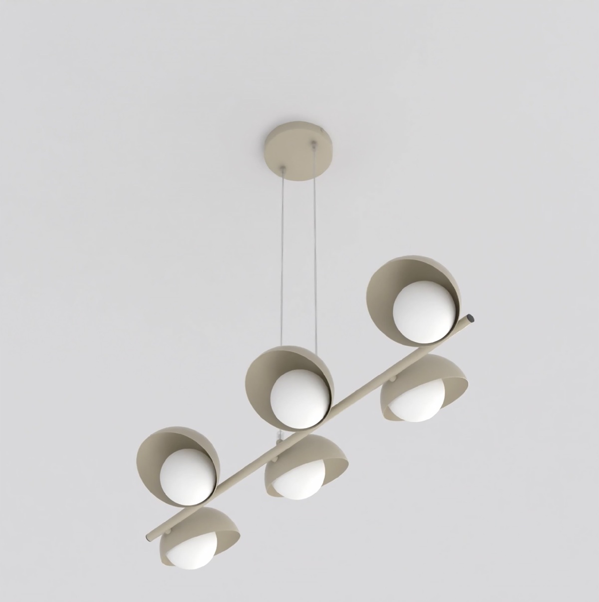 Młodzieżowa lampa wisząca mokka Boom 6 do sypialni.jpg