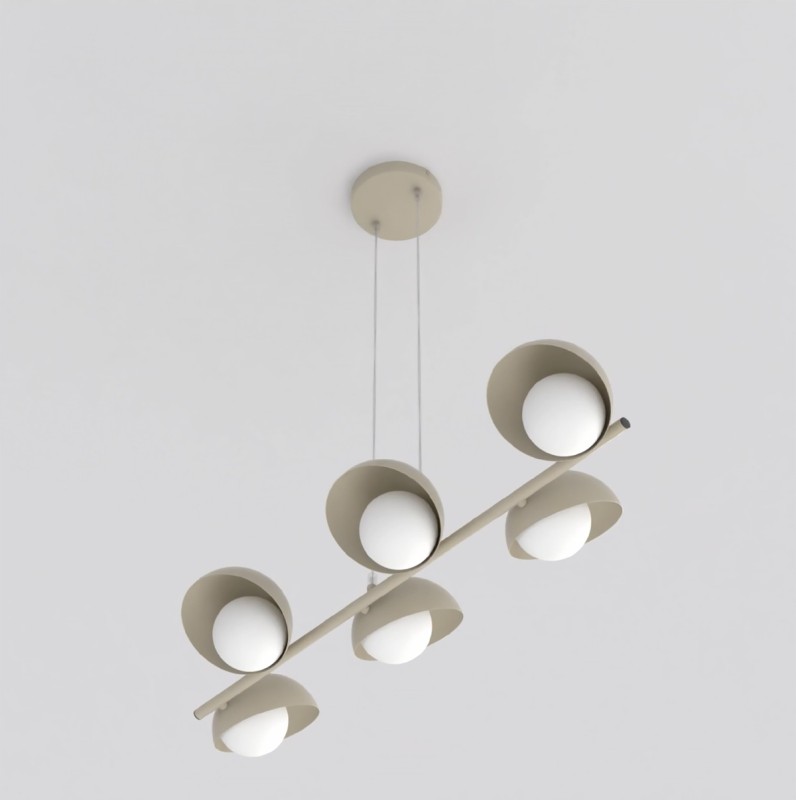 Młodzieżowa lampa wisząca mokka Boom 6 do sypialni.jpg