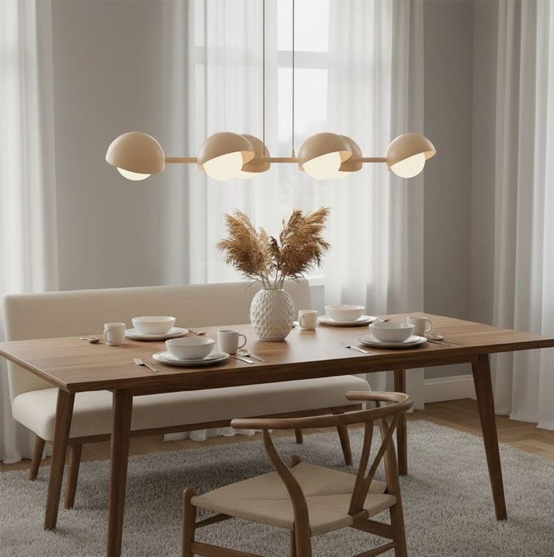 Boom 6 Mokka elegancka lampa wisząca nad stół w jadalni.jpg