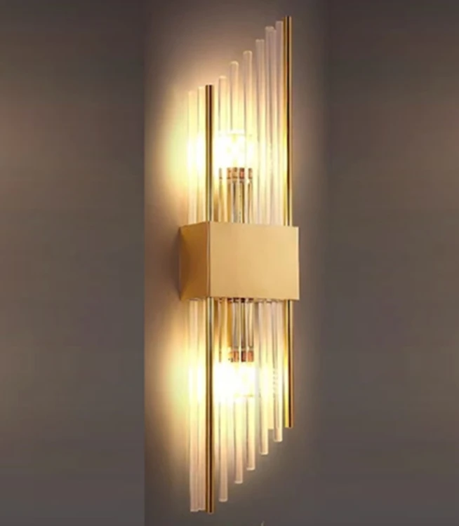 Kinkiet kryształowy Shine z mosiądzu w kolorze złota 55 cm.jpg