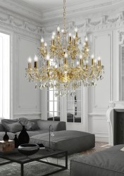 Złoty chromowany żyrandol kryształowy Maria Teresa 28 źródeł światła, styl glamour do salonu.jpg