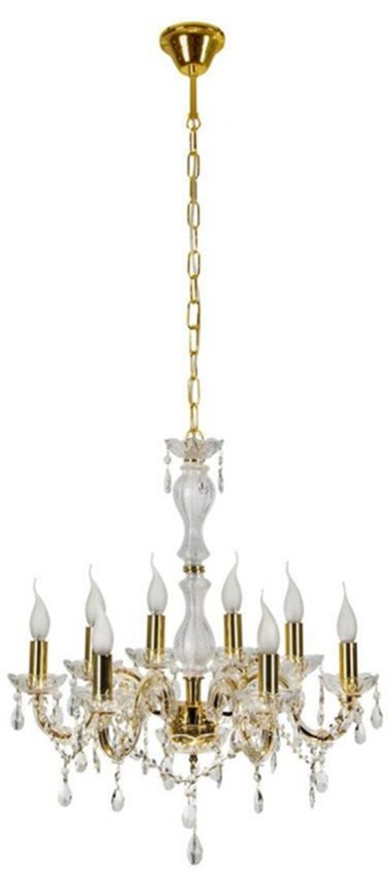 Złoty żyrandol kryształowy Maria Teresa 8 w stylu art déco.jpg