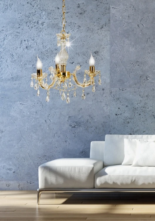 Złota lampa wisząca Maria Teresa 3 do eleganckiej sypialni.jpg