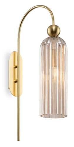 Kinkiet ścienny Venesia art deco, ryflowane szkło bursztynowe.jpg