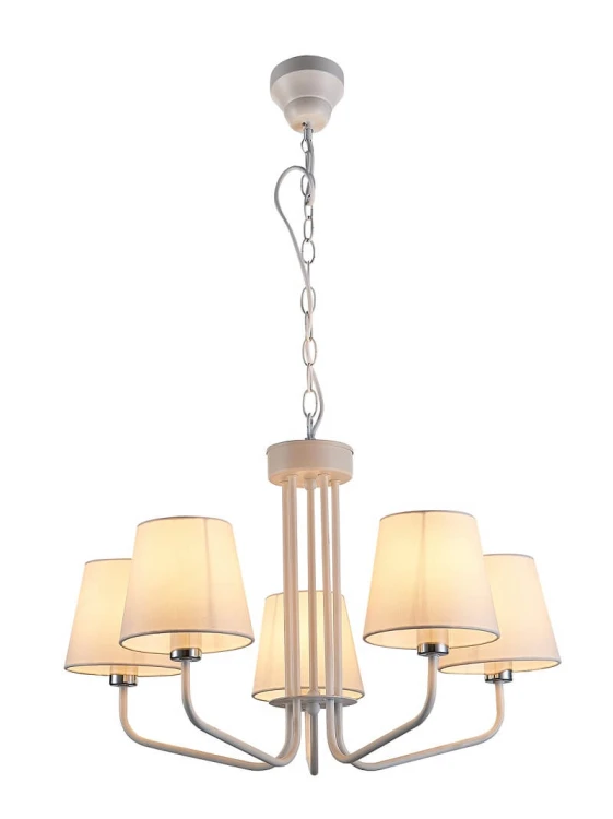 York 5  żyrandol klasyczny biały, klosze białe