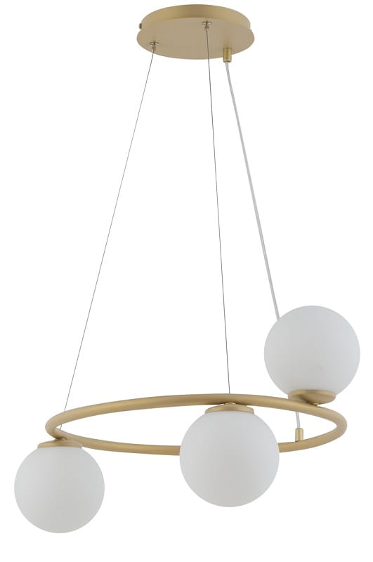 Lampa wisząca, białe kule - Gama Sigma 3 złota
